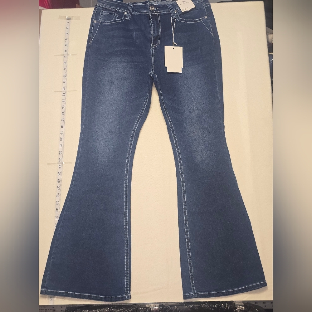 Women's Flare & Wide Leg Jeans - Dark Blue